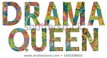 Сток-фото: Words Drama Queen Vector Decorative Zentangle Object