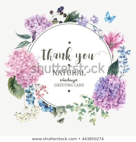 Stockfoto: Greeting Card With Floral Wreath Vintage Style Vector