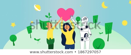 Stockfoto: Eco Robot Green Heart