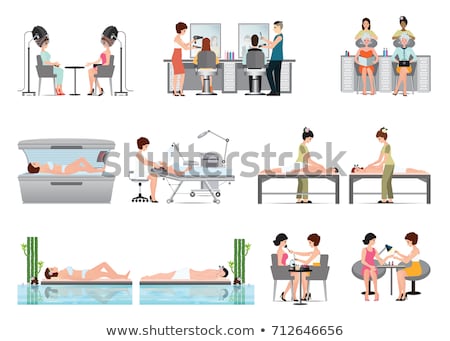 Сток-фото: Spa Salon Solarium Tanning Procedure Icon Vector