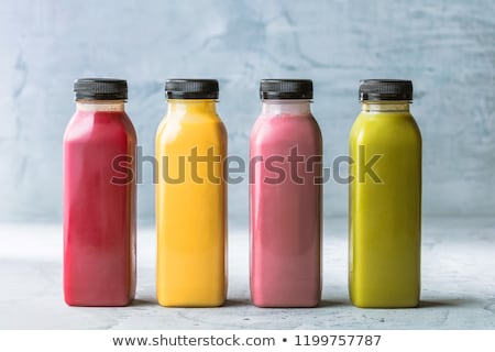 Stock fotó: Berry Fruit Juice In Glass Vegan Smoothie With Chia For Diet De