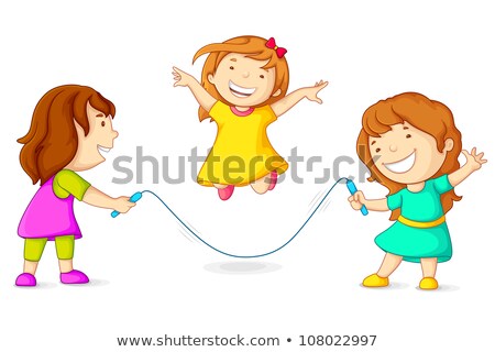 Teenagers Playing Skipping Rope Imagine de stoc © stockshoppe