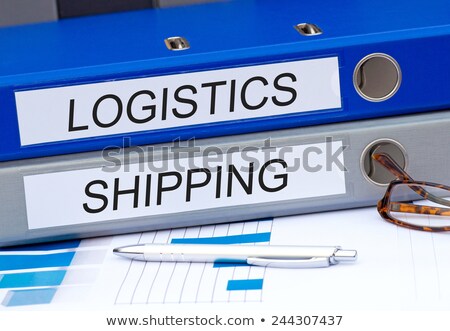 Stock fotó: Folders With The Label Logistics And Shipping