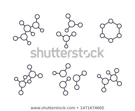 Foto stock: Carbone Graphene Structure Vector Icons Set