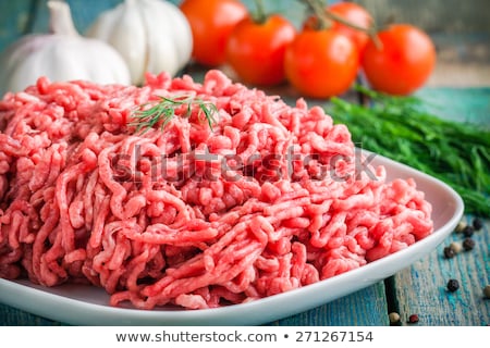 Stok fotoğraf: Raw Minced Beef Close Up