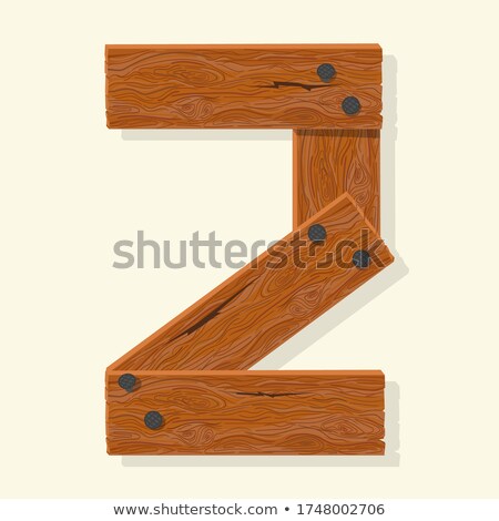 Foto stock: Number 2 Wood Board Font Two Symbol Plank And Nails Alphabet L