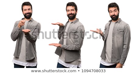 Stock photo: Person Presenting Something With Empty Space