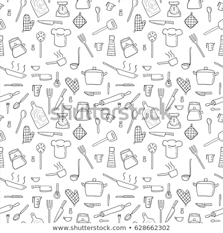 Сток-фото: Seamless Vector Background For Kitchenware