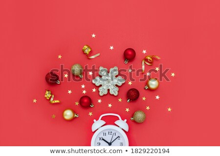 Foto stock: Christmas Vintage Classic Background With Golden Balls And Star Lights