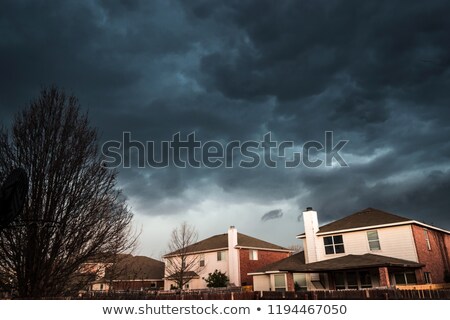 Сток-фото: Stormy Sky Over Homes In Suburban Neighborhood