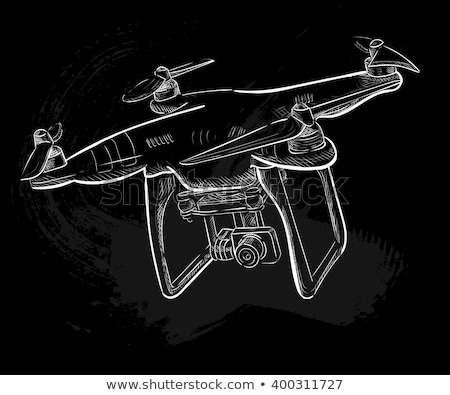 Foto stock: Quadrocopter Drone Air Drone Hovering Aerial Vehicle Unmanned Aircraft Modern Air Gadjet Quadro