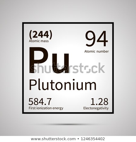 Stok fotoğraf: Plutonium Chemical Element With First Ionization Energy Atomic Mass And Electronegativity Values S