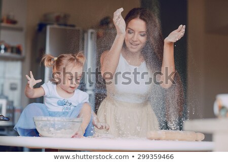 Сток-фото: Mother And Daughter Cooking Together