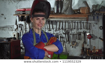 Stock fotó: Beautiful Woman In Welder