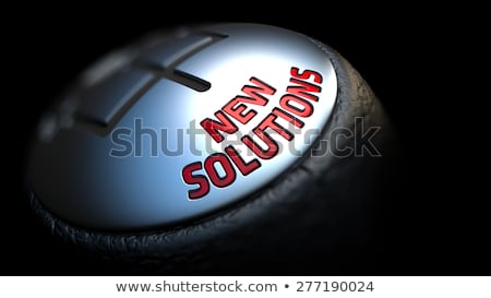 Stock photo: Technological Development On Gear Shift With Red Text