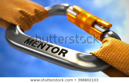 Stock foto: Mentoring On Chrome Carabine With A Orange Ropes