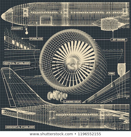 Zdjęcia stock: Civil Jet Drawing Fragment