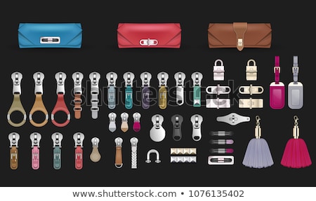 Stock photo: Vector Makeup Cosmetics With Silver Cosmetic Bag