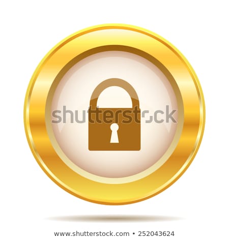 Stock fotó: Unlock Golden Vector Icon Design