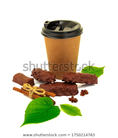 Stockfoto: Aromatic Assortment Of Chocolateanise And Cinnamon On White Fla