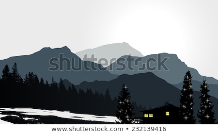 Foto stock: Lonely Tree In A Mountain Village