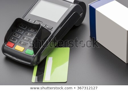[[stock_photo]]: Pos Terminal Credit Card And Pill Box