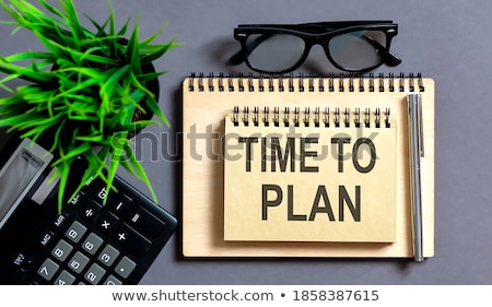 Stock photo: Time To Change Text And Office Tools On Wooden Table