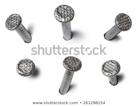 Stockfoto: Et · van · ijzeren · nagels · geïsoleerd · op · een · witte · achtergrond