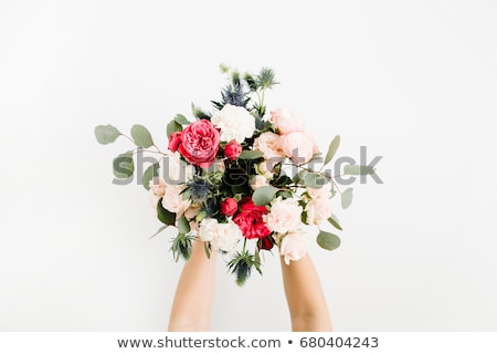 Stockfoto: Woman Holding Bouquet Of Flowers