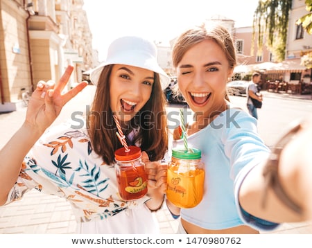 Stok fotoğraf: Sexy Girl With Cocktail