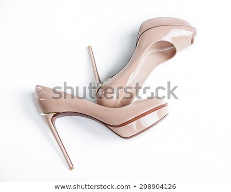 Stock fotó: Black Patent Leather Womens High Heels