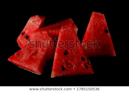 Foto d'archivio: Fresh Ripe Watermelon Slices Served