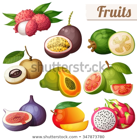 Сток-фото: Passionfruit On White Background Vector Illustration