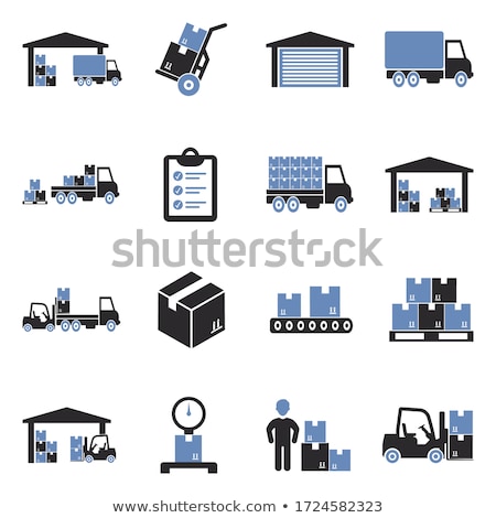 Stock fotó: Two Designs On Blue Forklifts