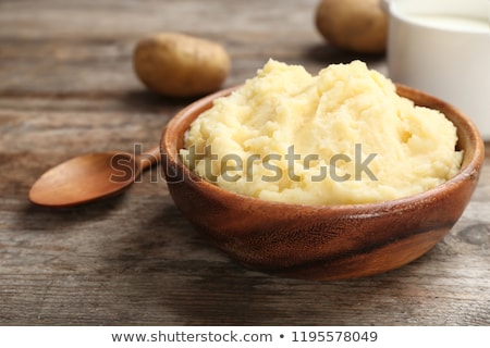 Сток-фото: Mashed Potatoes On Wooden Spoon