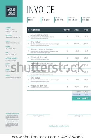 Stockfoto: Green Invoice Template Design Vector