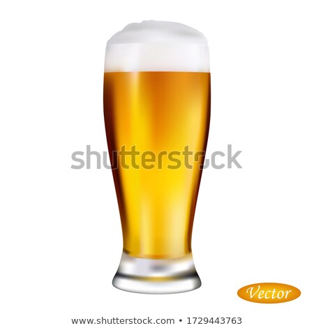 Сток-фото: Cool Craft Beer With Foam In Glass Mug 3d Vector