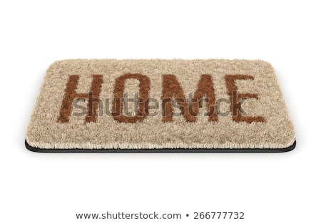 Stock fotó: Brown Coir Doormat With Text Home 3d