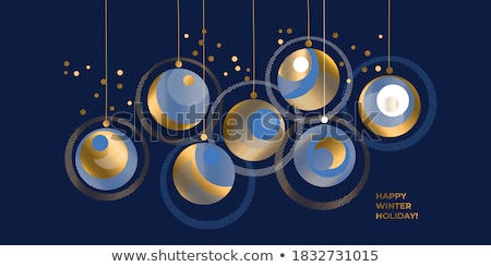 Stock photo: Merry Christmas And Happy New Year Christmas Horizontal Poster Greeting Card Header Website Vec