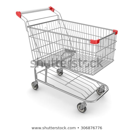 Stock photo: 3d Person Pushing A Shopping Cart