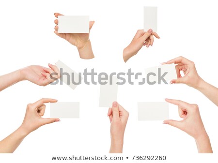 Stok fotoğraf: Handmade Paper Card In Woman Hand