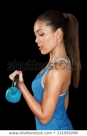 Fitness Girl Holding Iron Stock foto © Maridav