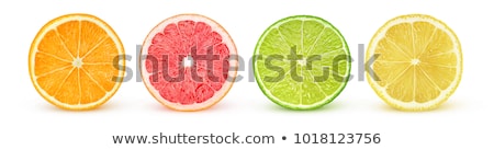 Foto stock: Different Sliced Citrus Isolated On White