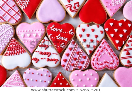 Foto stock: Valentines Day Gifts And Heart Gingerbread Cookies