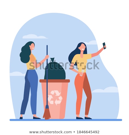 Stock fotó: Young Women Taking Out The Recycling