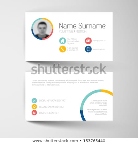 Foto stock: Modern Business Card Template With Flat User Interface