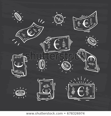 Сток-фото: Blackboard With Drawing Money