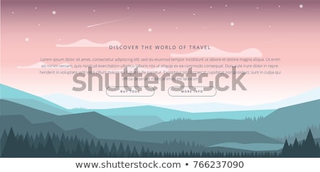 Foto stock: Flat Vector Illustration For Mountaineering Route