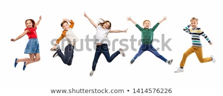 Foto stock: Happy Child Jump