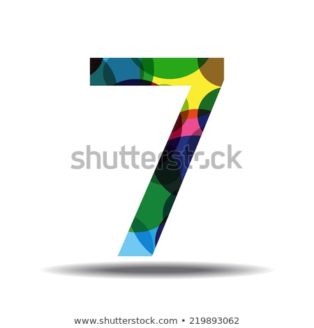 Stock photo: 7 Number Circular Vector Red Web Icon Button